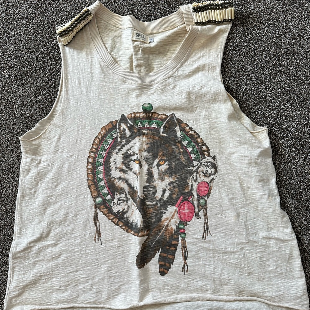 Spell & the Gypsy Wolf Dreamcatcher singlet